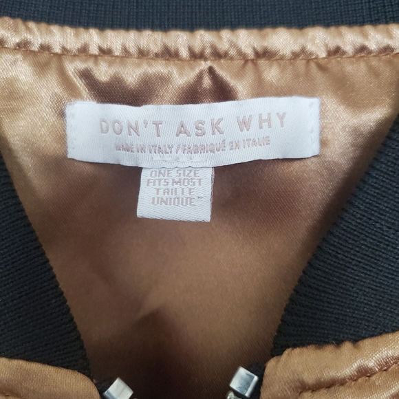 Don't ask why bronze Bomber jacket EUC - Picture 4 of 6